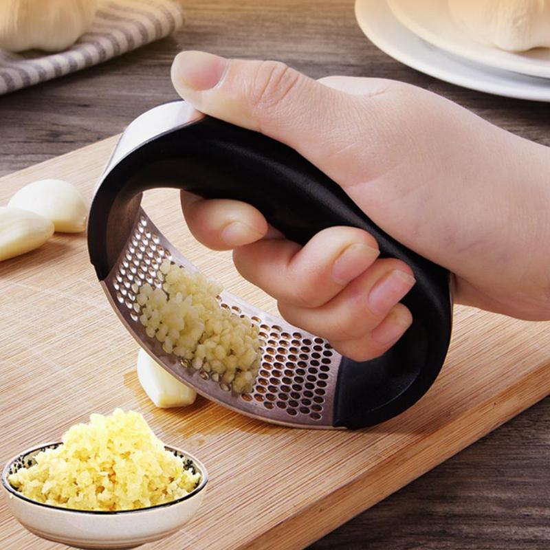 Stainless Garlic Press Household Manual Device Kitchen Garlic Press Squeezer Garlic Tools Kitchen Gadgets Accessories 1Pcs | TageUnlimited