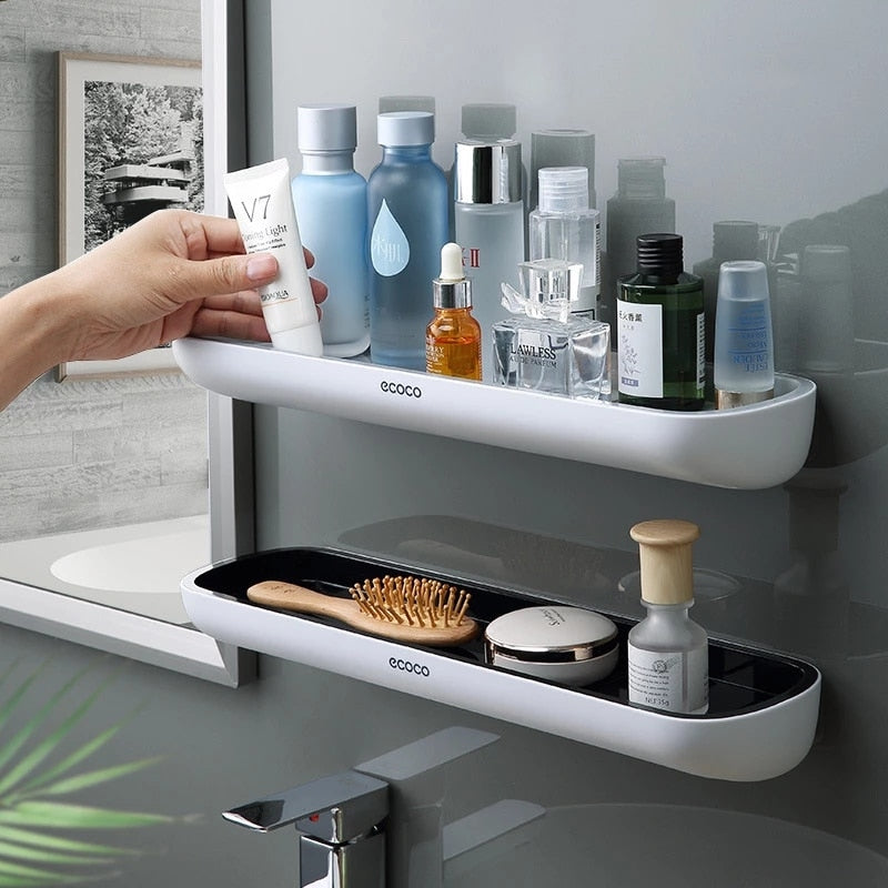 Punch-Free Bathroom Organizer Shelf Shampoo Shower Storage Rack Bath kitchen Towel Holder Household Items Bathroom Accessories | TageUnlimited