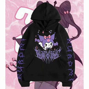 Cute Sanrio Kuromi Hoodie Hooded Sweater Dark Same Style for Men and Women Anime Toys For Girls | 0 | TageUnlimited