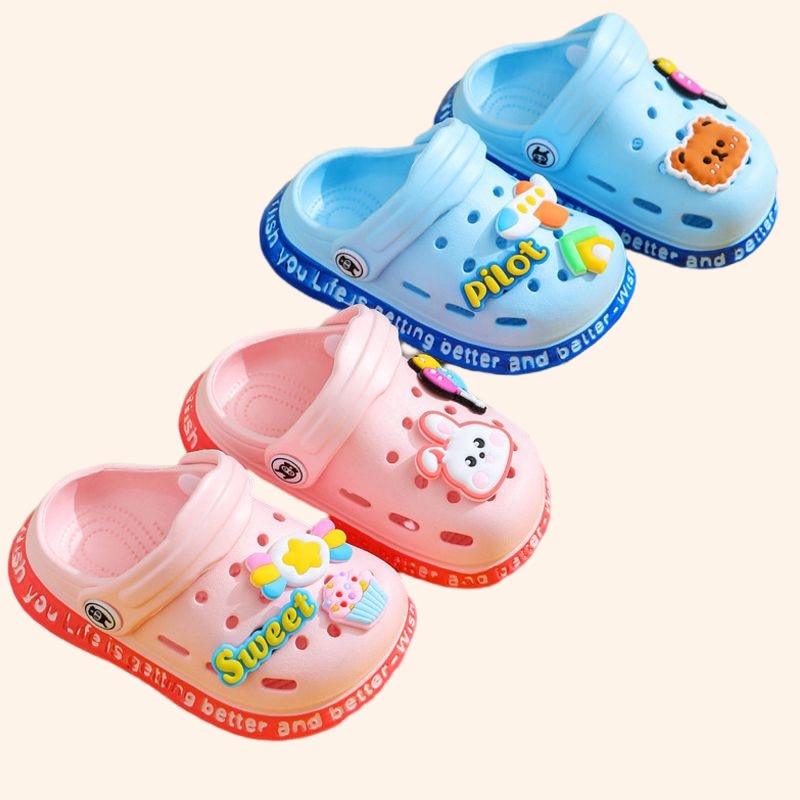 Kids Sandals  Hole Shoes Slippers Soft Anti-Skid Cartoon DIY Design Hole Baby Shoes Sandy Beach For Boys Girls | TageUnlimited