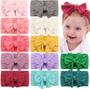 Baby Headband Newborn Soft Elastic Baby Turban Headband Bowknot Headbands for Baby Girls | TageUnlimited