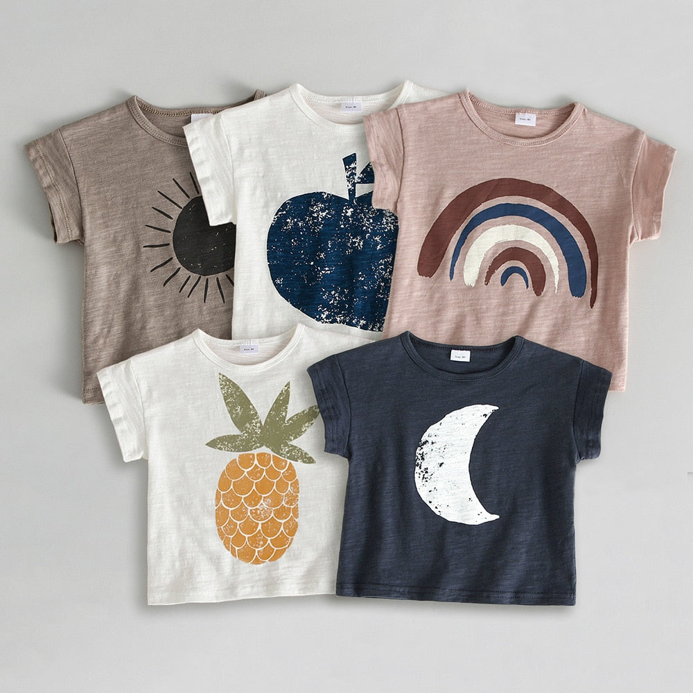 Fashion Kids Summer T-shirts Slub Cotton Toddler Baby Clothes Children Tops Tees For Boys &amp; Girls | TageUnlimited