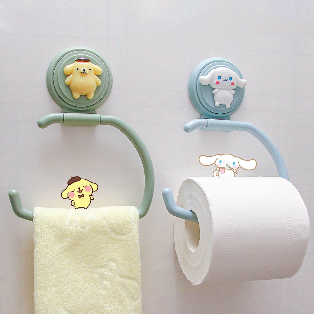 Cartoon Kids Towel Rack Sanrio Cinnamoroll Punch-Free Bathroom Tissue Rack My Melody Handy Towel Rack Kitchen Railing | TageUnlimited