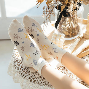 Woman Socks Japanese Style Print Girls Sweet Long Socks Korean Fashion Cotton Soft Harajuku Retro Vintage Streetwear Crew Socks | TageUnlimited