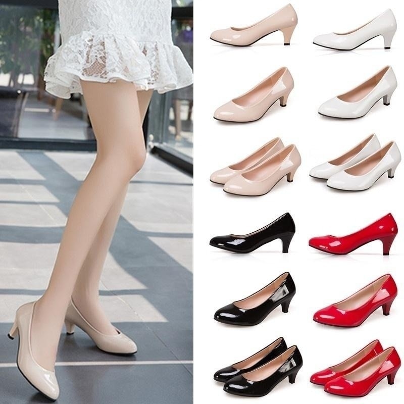 Female Pumps Nude Shallow Mouth Women Shoes Fashion Office Work Wedding Party Shoes Ladies Low Heel Shoes Woman Autumn | TageUnlimited