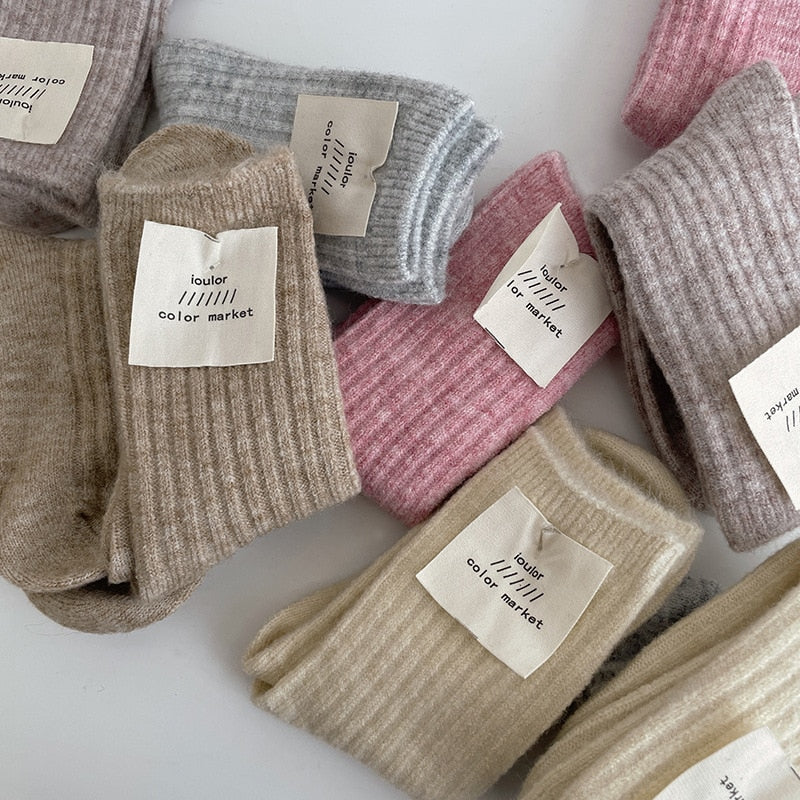 Women Socks Warm Wool Winter Thick Snow Casual Cashmere Business Socks Harajuku Designer Socks | TageUnlimited