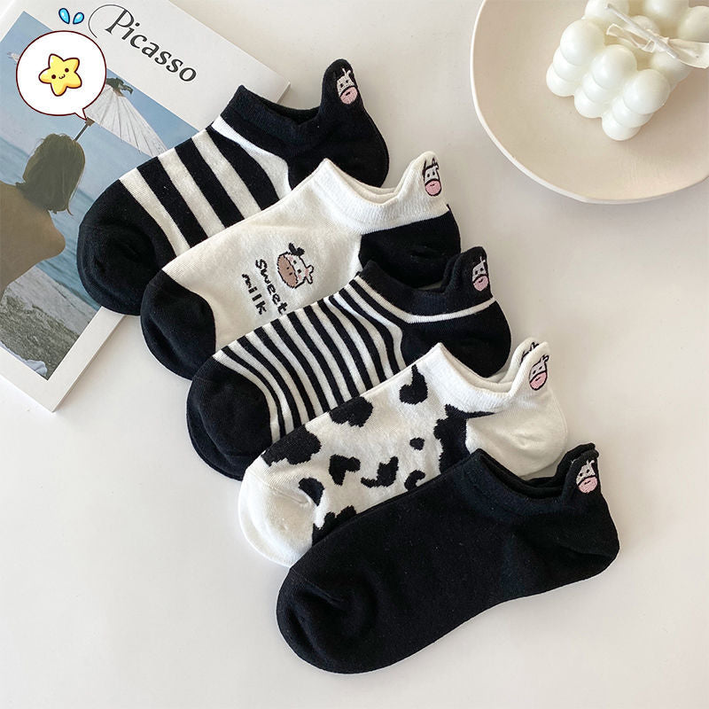 5 Pairs Of Women Socks Cartoon Cotton Socks. | TageUnlimited