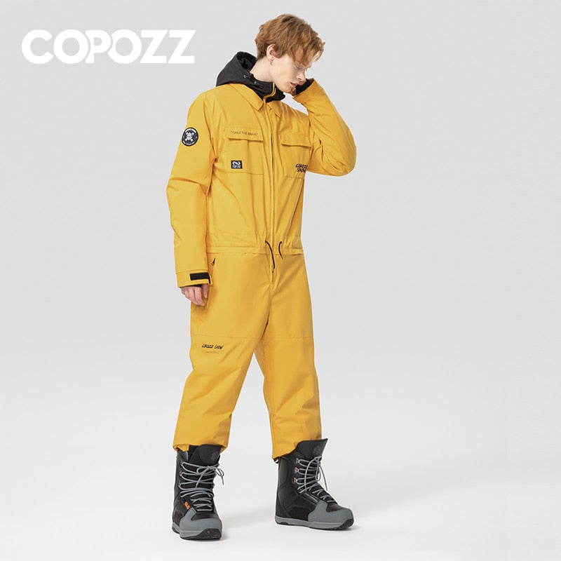 Thick Men Women One-Piece Ski Jumpsuit Outdoor Sports Snowboard Jacket Warm Jump Suit Waterproof Winter Clothes Overalls Hooded | TageUnlimited