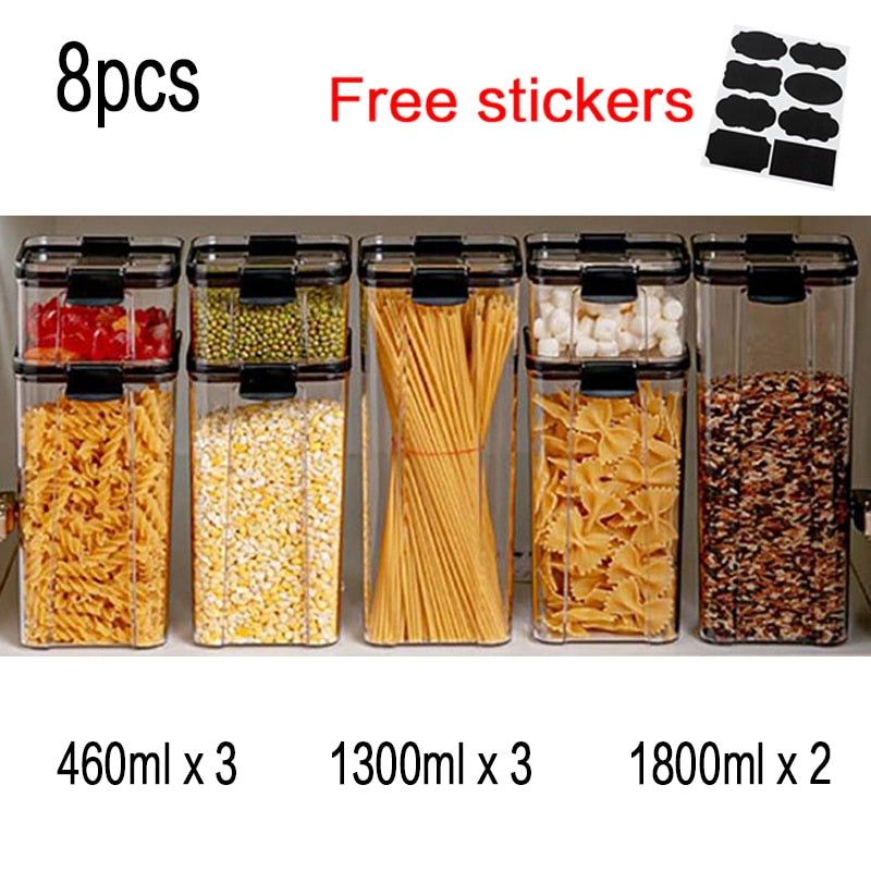 Food Storage Kitchen Containers Plastic Box Jars for Bulk Cereals Kitchen Organizers for Pantry Organizer Jars With Lid Home Set | TageUnlimited