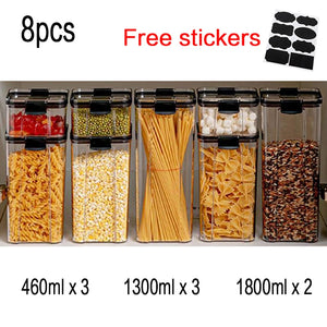 Food Storage Kitchen Containers Plastic Box Jars for Bulk Cereals Kitchen Organizers for Pantry Organizer Jars With Lid Home Set | TageUnlimited