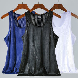 Men Casual Tank Summer Bodybuilding Fitness Muscle Singlet Man&#39;s Clothes Sleeveless Slim Fit Vest Mesh Quick-Drying Vest Hot | TageUnlimited