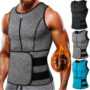 Neoprene Men Shapers Sweat Vest for Men Waist Trainer Vest Adjustable Workout Body Shaper with Double Zipper for Sauna Suit | TageUnlimited