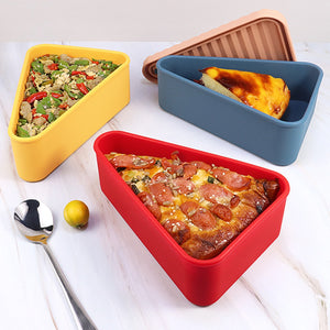 Reusable Silicone Pizza Pack Box Triangular Pizza Storage Container Sandwich Dessert Cake Microwave Lunch Box Kids Bento Box | 0 | TageUnlimited