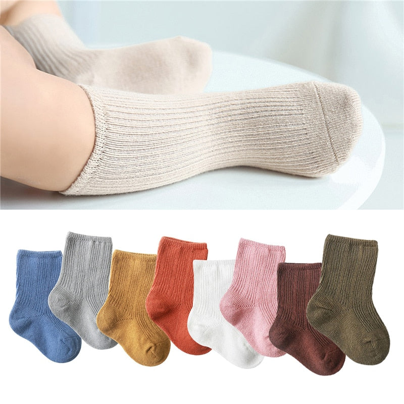 3Pairs/lot Solid Baby Socks for Newborn Soft Cotton Spring Winter Kids baby Boy Girl Sock Ribbed Leg warmers toddlers accessorie | TageUnlimited
