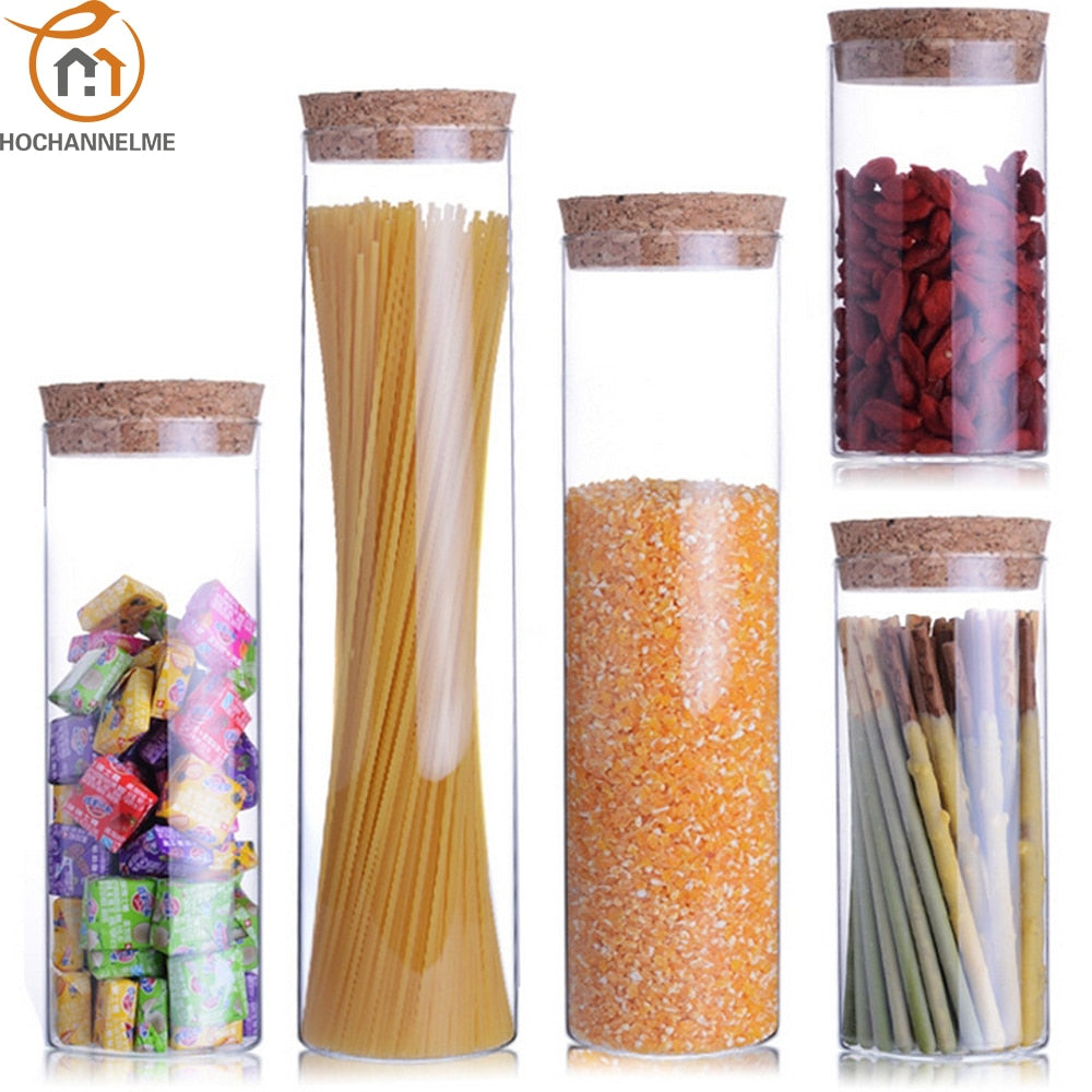 Transparent glass jars Seal jars Grains storage Bottles spice jar kitchen storage cans Kitchen Storage Organization | TageUnlimited