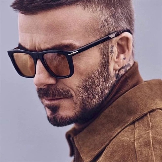 Classic Men Square Sunglasses Fashion Brand Designer Rivet Retro Women Sun Glasses UV400  Beckham Style Driver Eyewear | TageUnlimited