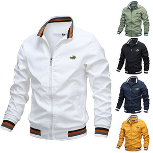 Autumn and Winter Men Stand Collar Casual Zipper Jacket Outdoor Sports Coat Windbreaker Jacket for Men | TageUnlimited