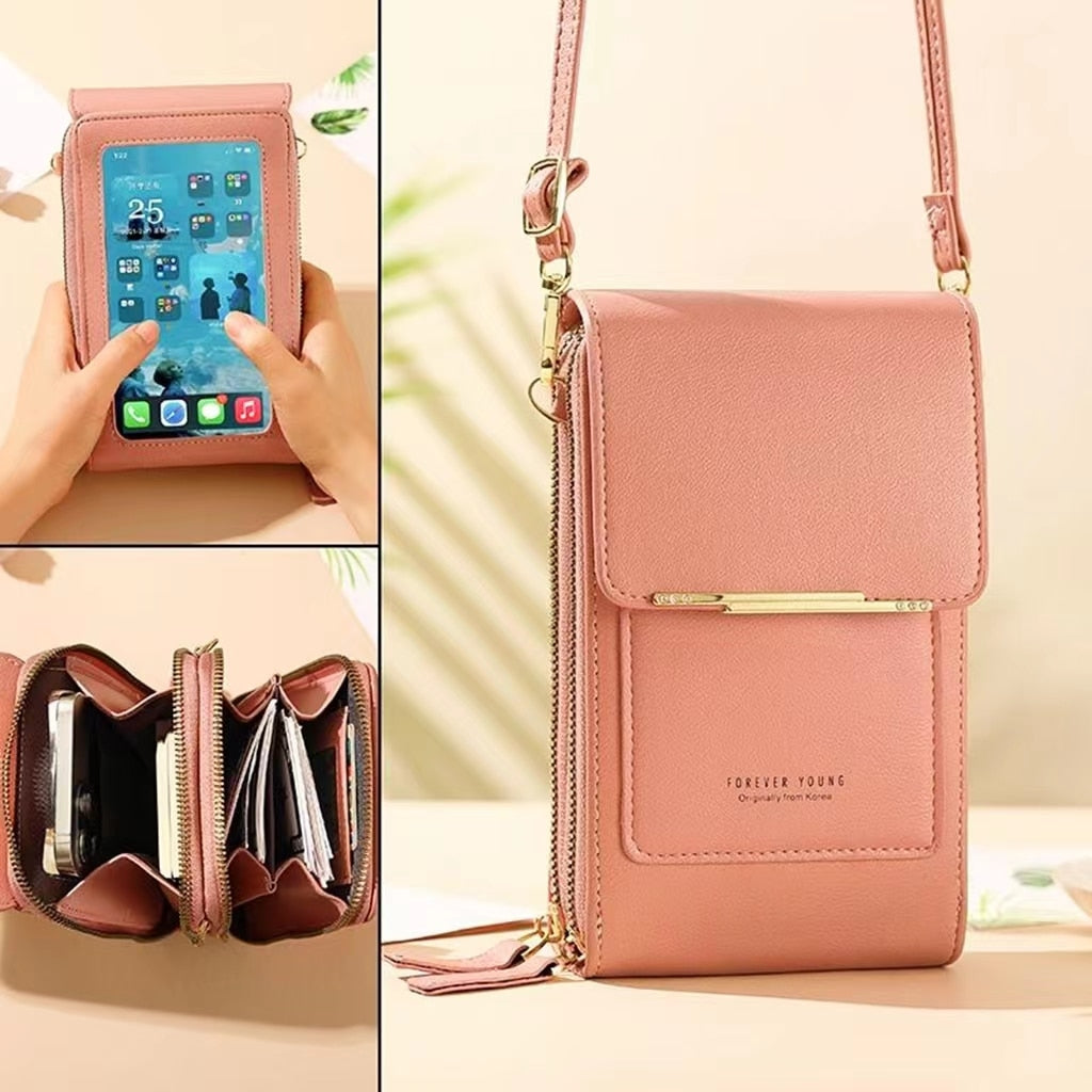 3 Style Women Bags Soft Leather Wallets Touch Screen Cell Phone Purse Crossbody Shoulder Strap Handbag for Lady | TageUnlimited