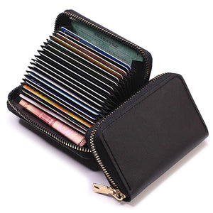 Business Card Holder Wallet Women/men Gray Bank/ID/Credit Card Holder 20 Bits Card Wallet PU Leather Protects Case Coin Purse | TageUnlimited