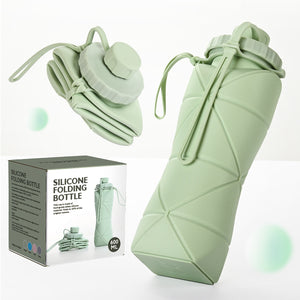 600ml Folding Silicone Water Bottle Sports Water Bottle Outdoor Travel Portable Water Cup Running Riding Camping Hiking Kettle | TageUnlimited