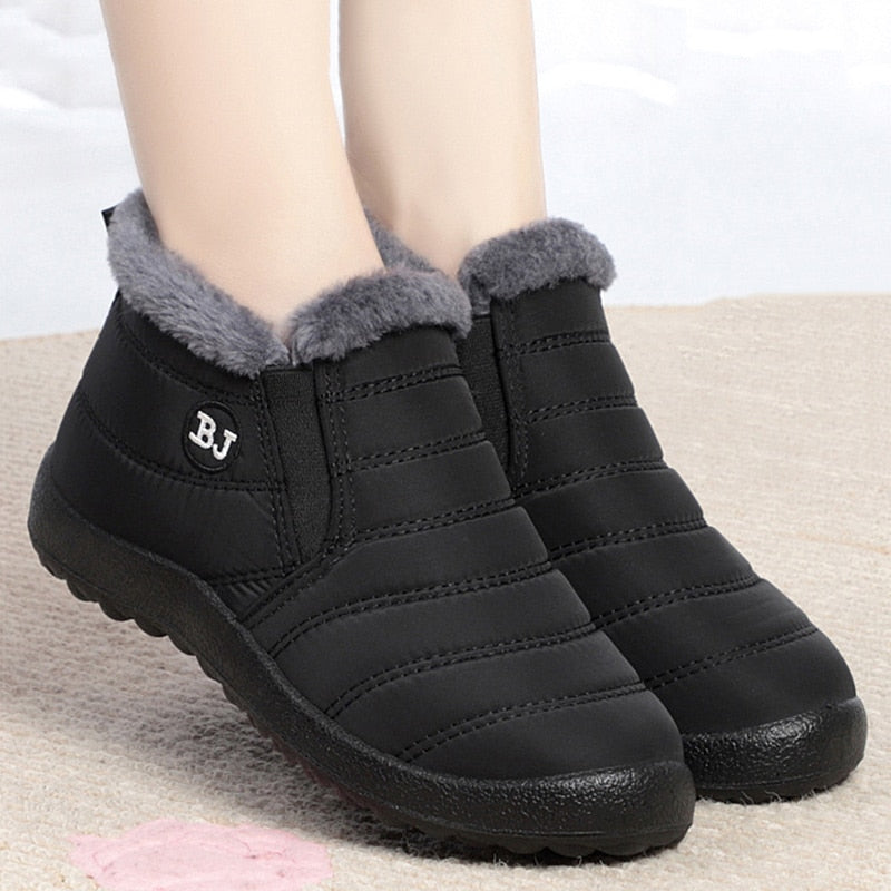 Women Boots Slip On Winter Shoes For Women Waterproof Ankle Boots Winter Boots Female Snow Botines  Black Botas Femininas | TageUnlimited