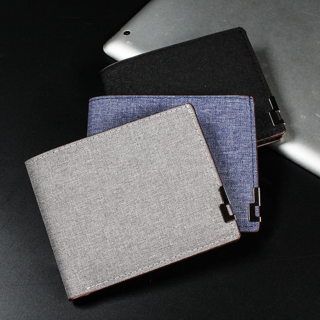 Denim Wallets Purses Men Women Inserts Business Foldable Cowhide Wallet Picture Coin Purse Slim Money Credit ID Cards Holder Bag | TageUnlimited