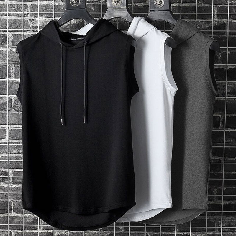 Plus Size Summer Men Clothing Tank Tops Sweatshirt Sleeveless Tops Hoodie Vest Workout Fitness Mens T Shirt Workout Hip Hop Vest | TageUnlimited