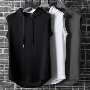 Plus Size Summer Men Clothing Tank Tops Sweatshirt Sleeveless Tops Hoodie Vest Workout Fitness Mens T Shirt Workout Hip Hop Vest | TageUnlimited
