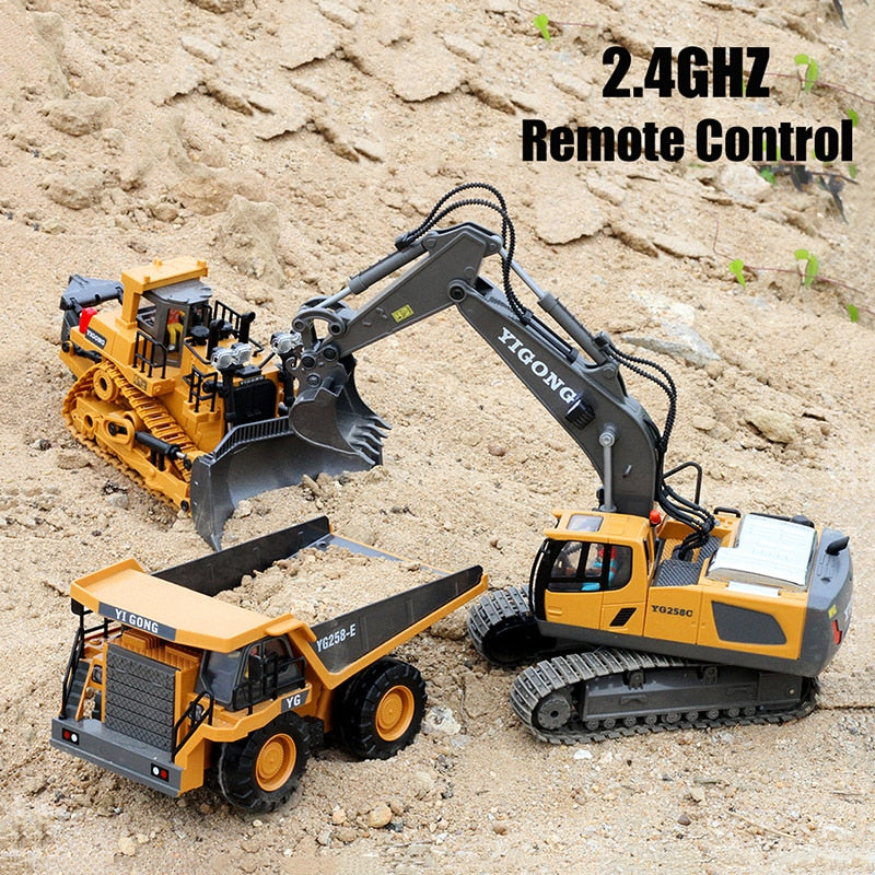 RC Car Children Toys Remote Control Car Toys For Boys Radio Control Excavator Dump Truck Bulldozer Electric car Kids Toys Gift | TageUnlimited