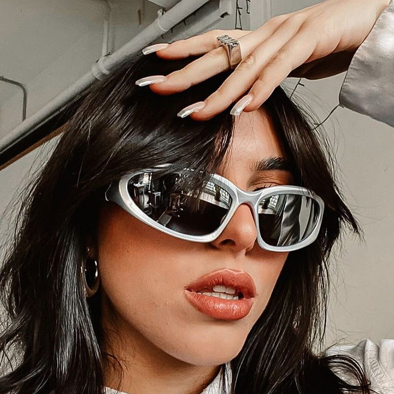 Y2K Sports Punk Sunglasses Women Brand Designer Square Goggle Men Luxury Sun Glasses UV400 Colorful Mirror Fashion Eyewear | TageUnlimited