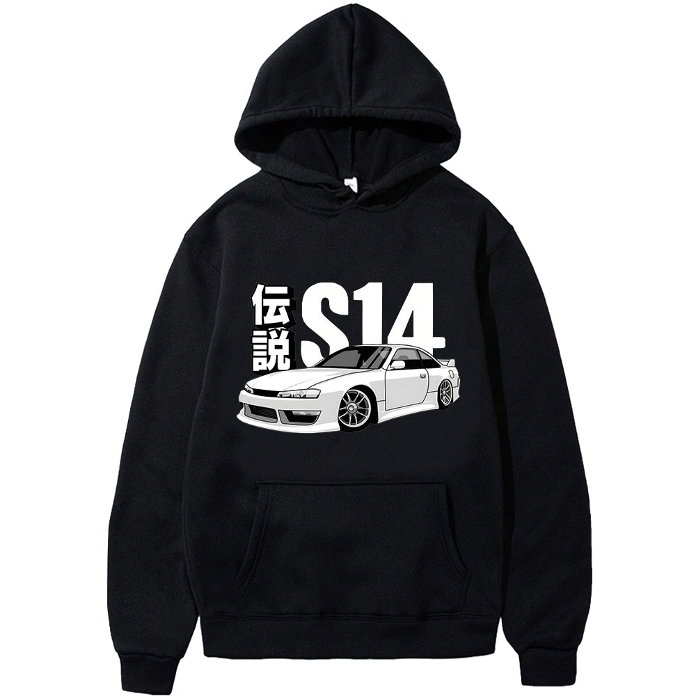 Anime Initial D Hoodie Drift JDM Pullover Oversized Sweatshirt EU Size Silvia Streetwear S Comic14 Japan Car Long Sleeve Unisex | TageUnlimited