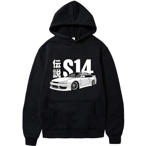 Anime Initial D Hoodie Drift JDM Pullover Oversized Sweatshirt EU Size Silvia Streetwear S Comic14 Japan Car Long Sleeve Unisex | TageUnlimited