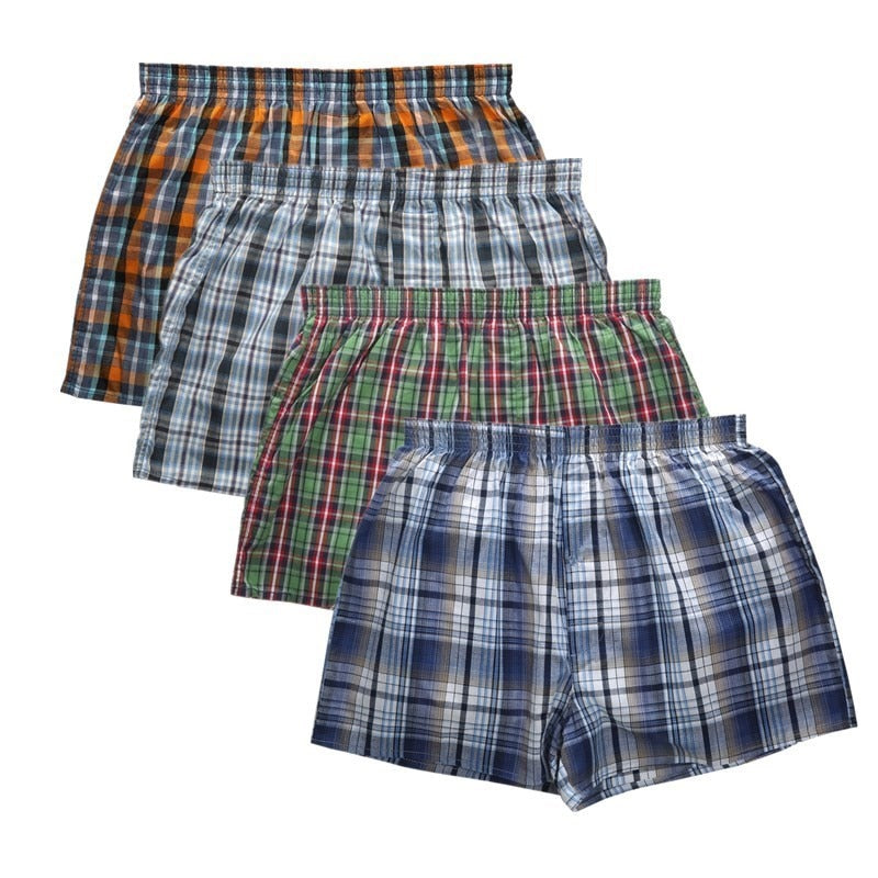 New Classic Plaid men arrow pants casual fashion brand High quality boxer 4pcs/lot mens Cotton boxers men shorts underwear | TageUnlimited