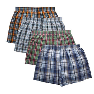 New Classic Plaid men arrow pants casual fashion brand High quality boxer 4pcs/lot mens Cotton boxers men shorts underwear | TageUnlimited