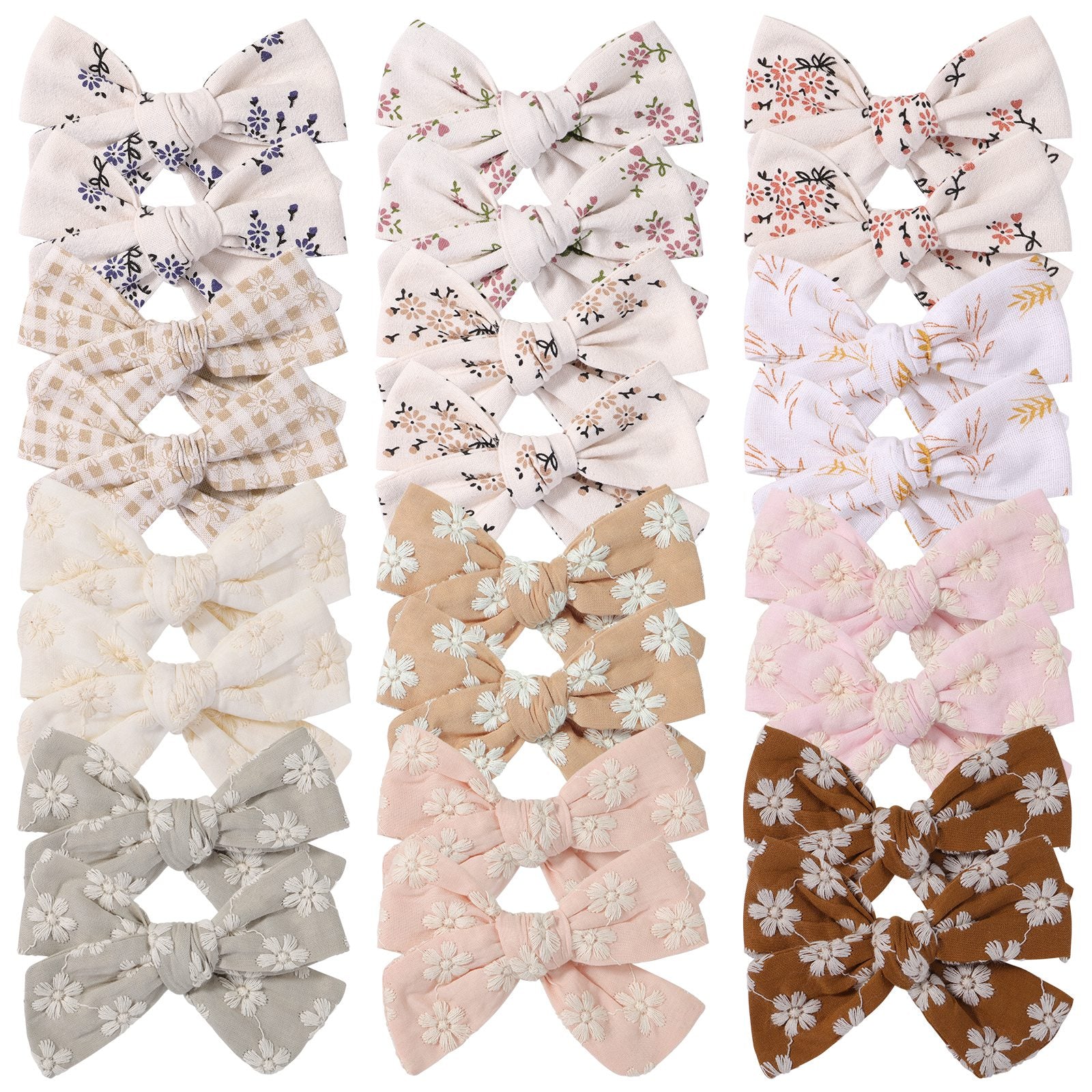 2Pcs/Set Sweet Flower Print Bowknot Hair Clips for Cute Baby Girls Cotton Bows Hairpins Barrettes Headwear Kids Hair Accessories | TageUnlimited