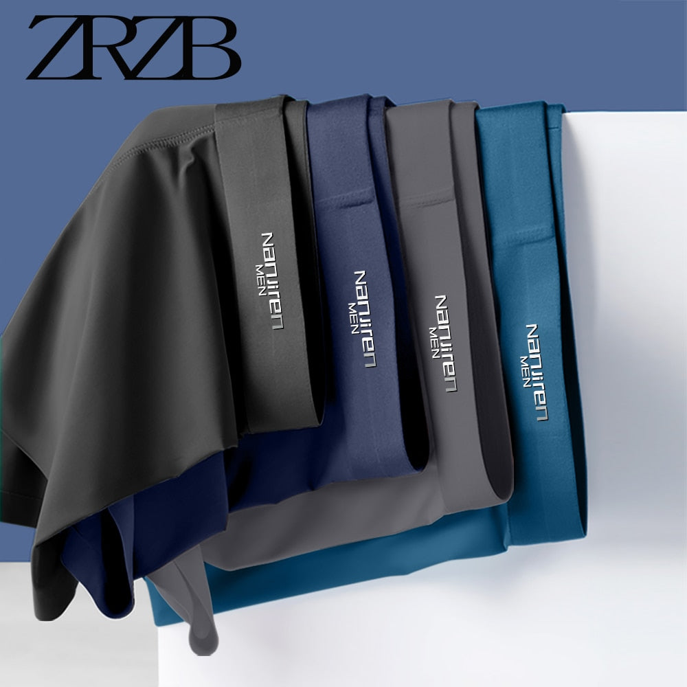 Brand 4PCS Men Underwear Graphene 3A Antibacterial Underpants Ice Silk Men Boxer Shorts Moisture Absorbent Elastic Male Pantie | TageUnlimited