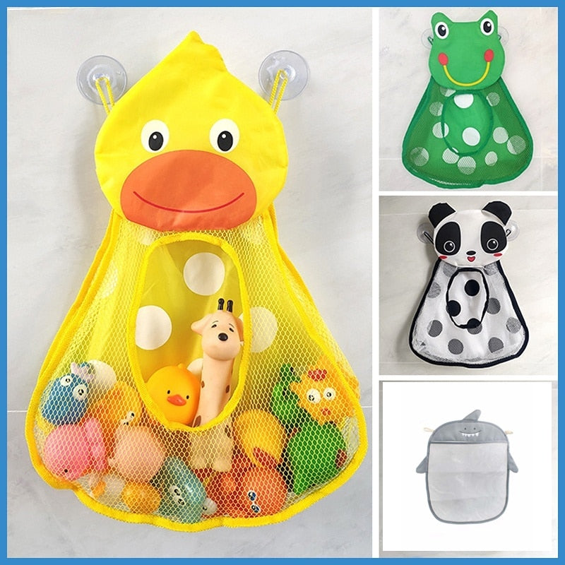 Baby Bath Toys Cute Duck Frog Mesh Net Toy Storage Bag Strong Suction Cups Bath Game Bag Bathroom Organizer Water Toys for Kids | TageUnlimited