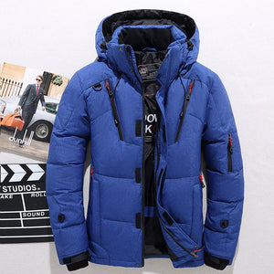 Men White Duck Down Jacket Warm Hooded Thick Puffer Jacket Coat Male Casual High Quality Overcoat Thermal Winter Parka Men | TageUnlimited