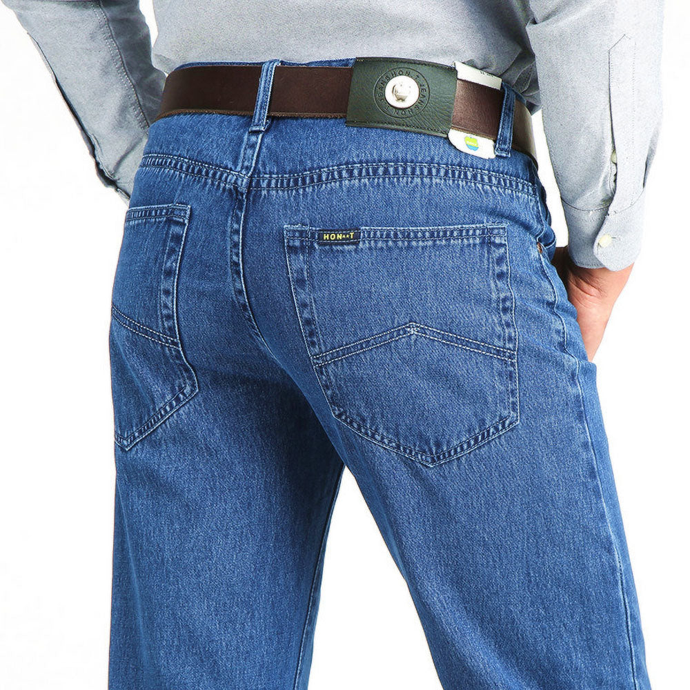 Loose Jeans Men Business Cotton Fabric Summer Classic Brand Straight Denim Pants for Male Casual Trousers Mens | TageUnlimited