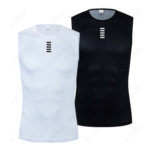 Cycling Underwear Sport Base Layer White Cycling Jersey Reflective Vest Men Undershirt Quick Dry Elastici Vest Road Bike Jersey | TageUnlimited