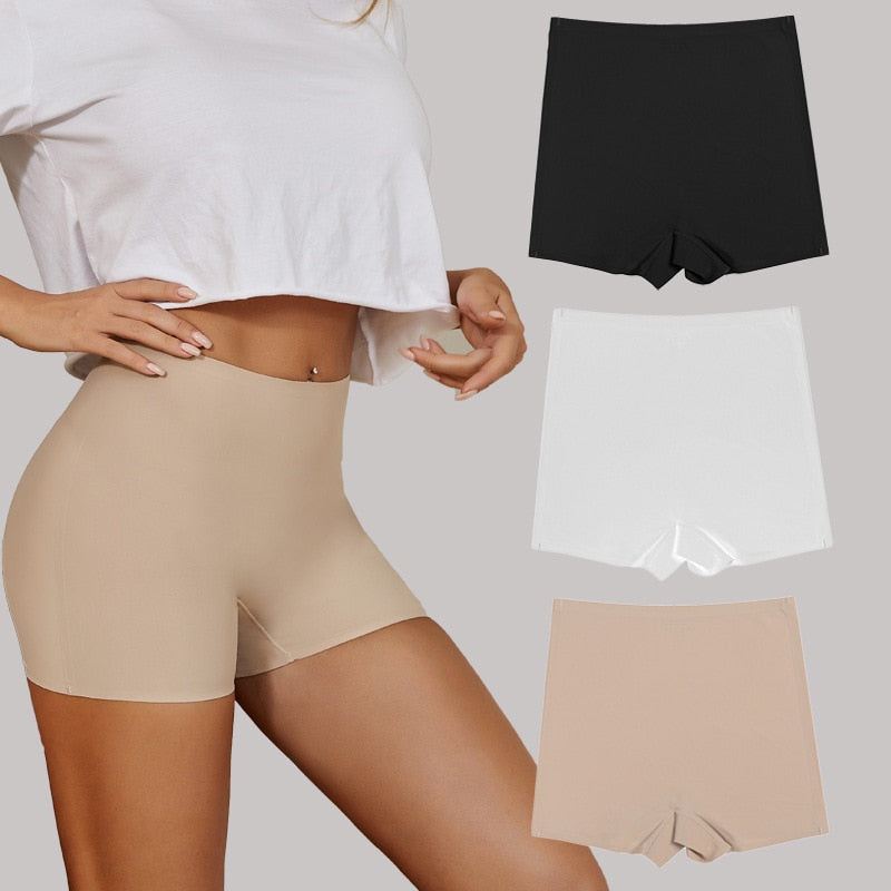 Seamless Short Spandex Ice Silk Safety Shorts Pants Women Boyshorts Under Skirt Underwear Breathable No Curling Boxers for Women | TageUnlimited