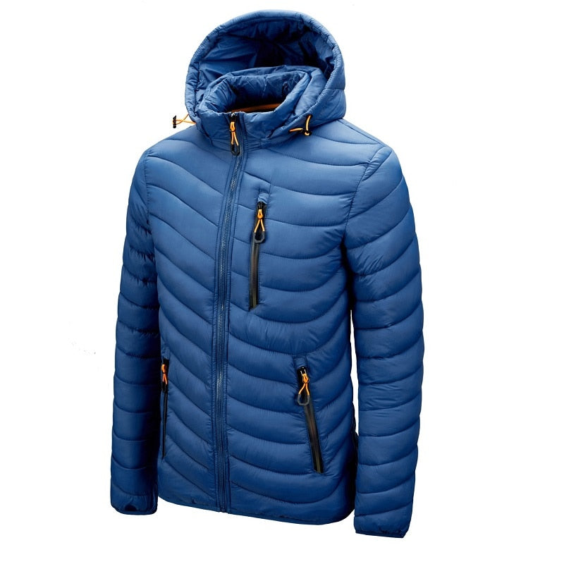 Warm Jacket Men Windbreaker  New Spring Autumn Hooded Parkas Men Fashion Casual Lightweight Cotton Padded Jacket Coat Male | TageUnlimited