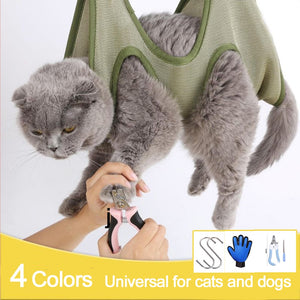 Cat Grooming nail cutting anti scratch bite fixed bag bath Trimming Restraint Bag Pet Beauty hammock hanging Pet Supplies Set | TageUnlimited