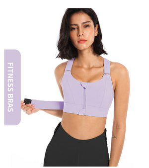 High-strength Sports Bra Women's Shockproof Running Big Chest Small Front Zipper Fitness Yoga Clothing Vest. | Apparel | High Impact Zip Front Sports Bra | TageUnlimited