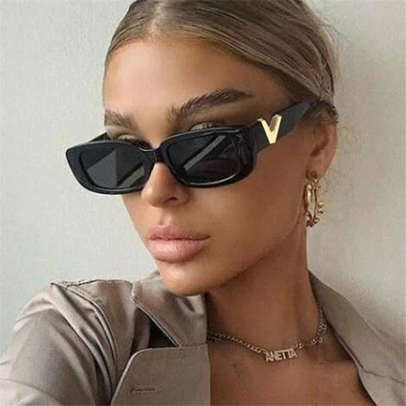 Retro Rectangle Sunglasses Women Brand Designer Vintage Small Frame Sun Glasses Ladies Classic Black Square Oculos De Sol | TageUnlimited
