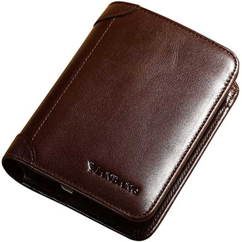 Manbang Men Wallets RFID Genuine Leather Trifold Wallets For Men with ID Window and Credit Card Holder | TageUnlimited