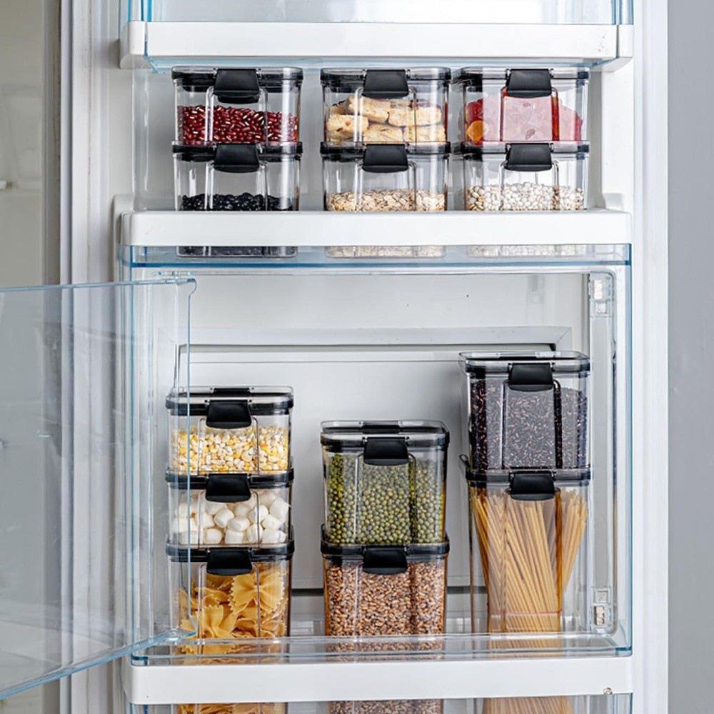 Food Storage Containers Kitchen Storage Organization Kitchen Storage Box Jars Ducts Storage for Kitchen PET Food Storage Box Lid | TageUnlimited