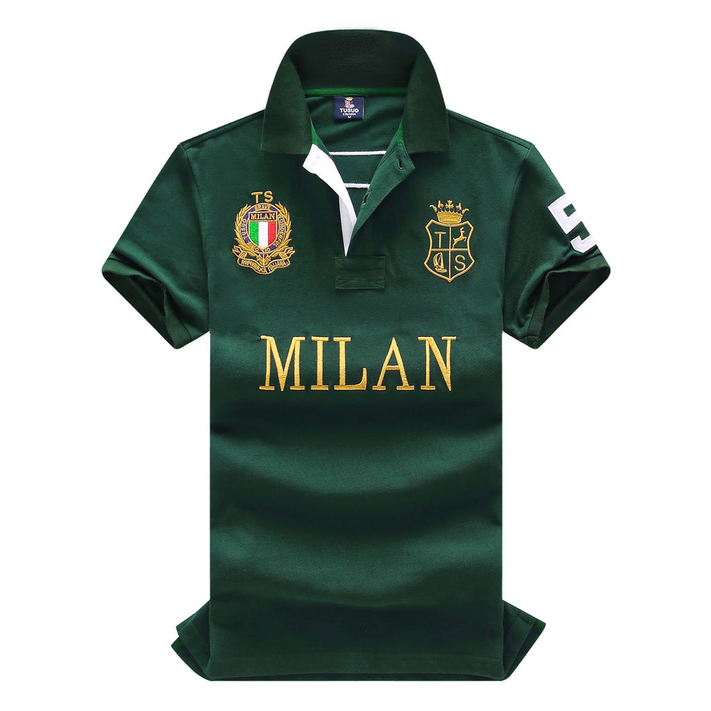 Men Summer 100% Cotton Short Sleeves Embroidered Polos Comfortable Breathable Pure color Polo T-shirts tops S-6XL BIG SIZE | TageUnlimited