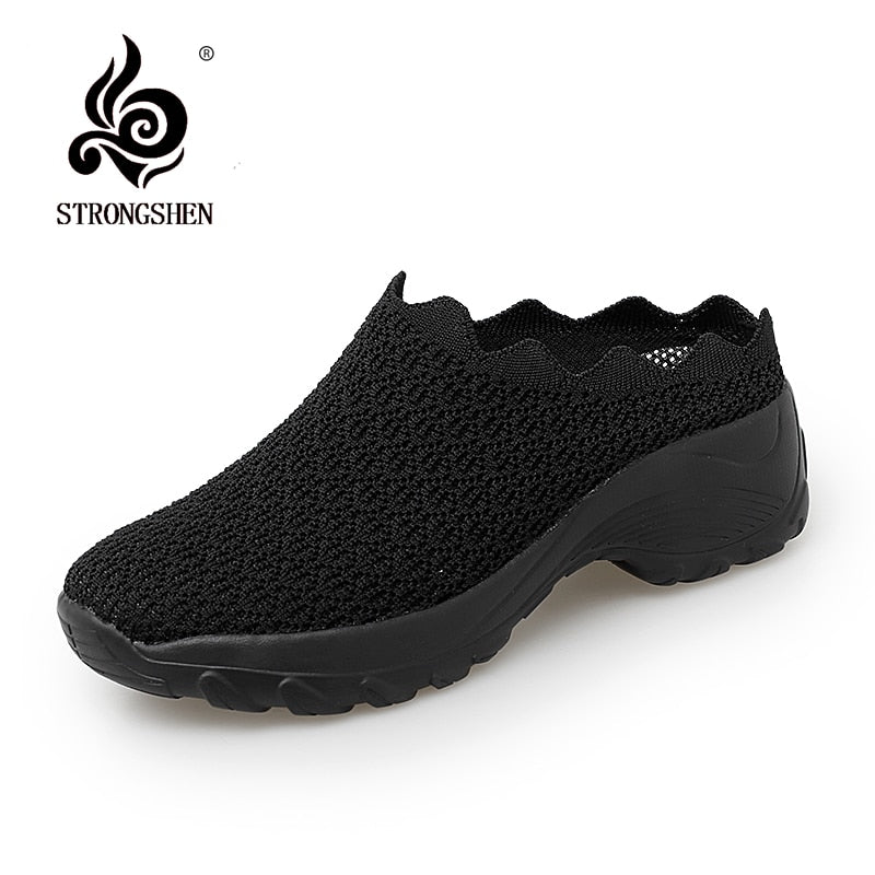STRONGSHEN Women Shoes Fashion Breathable Walk Mesh Flat Shoes Lady Sneakers Women Tenis Feminino Shoes Lady Mesh Summer Shoes | TageUnlimited