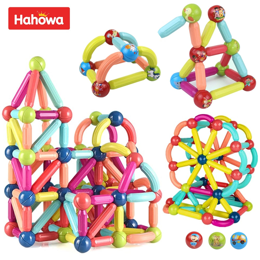 Magic Magnetic Building Blocks Toy Magnetic Construction Set Magnet Ball Sticks Rod Games Montessori Educational Toys For Kids | TageUnlimited